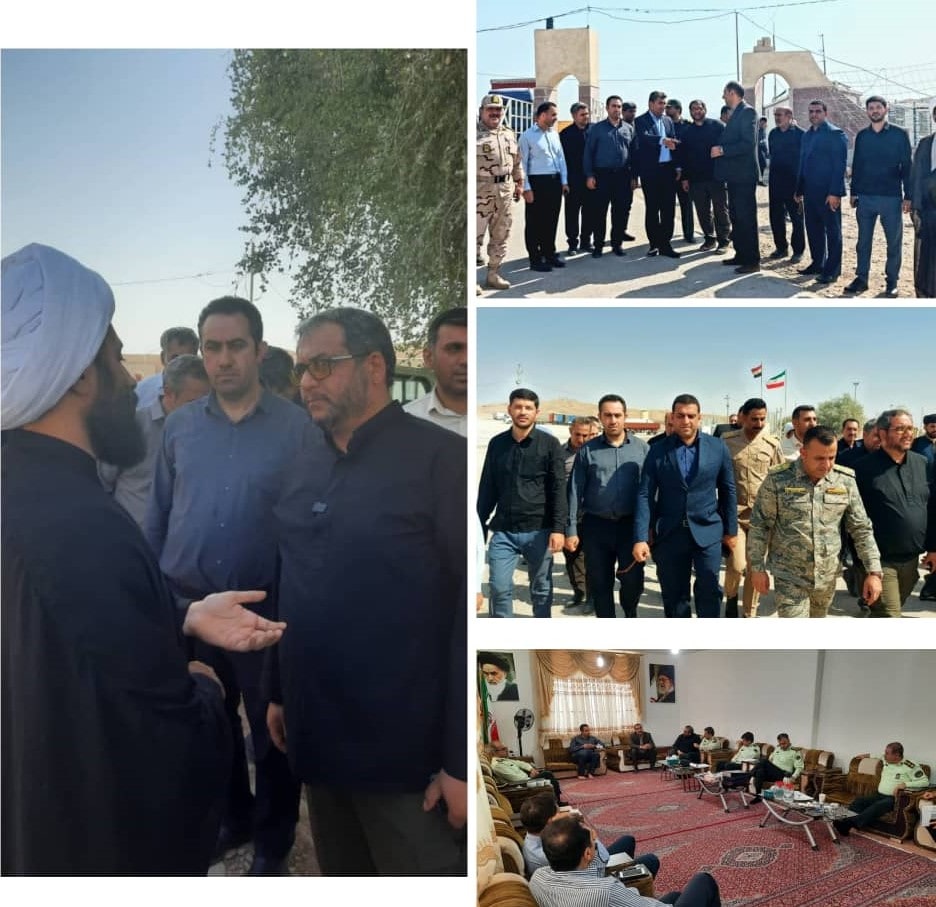 بازدید مسئولان و مدیران استان از پایانه و زیر ساخت‌های اربعین حسینی در گذرگاه سومار 